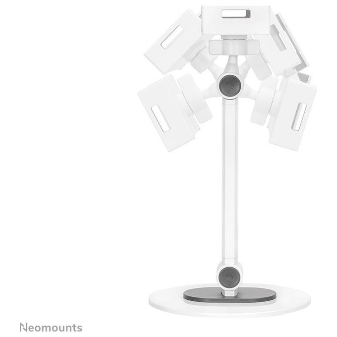 Neomounts DS15-540WH1 Supporto Universale da Scrivania per Tablet Fino a 12,9 Pollici Regolabile in Altezza e Rotazione 360° Colore Bianco