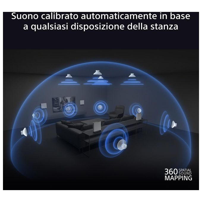 Sony HTA9M2.CEL BRAVIA Theatre Quad Sistema Home Cinema 4 Speaker Wireless con 360 Spatial Sound Mapping Dolby Atmos DTS:X Wi-Fi Bluetooth Grigio
