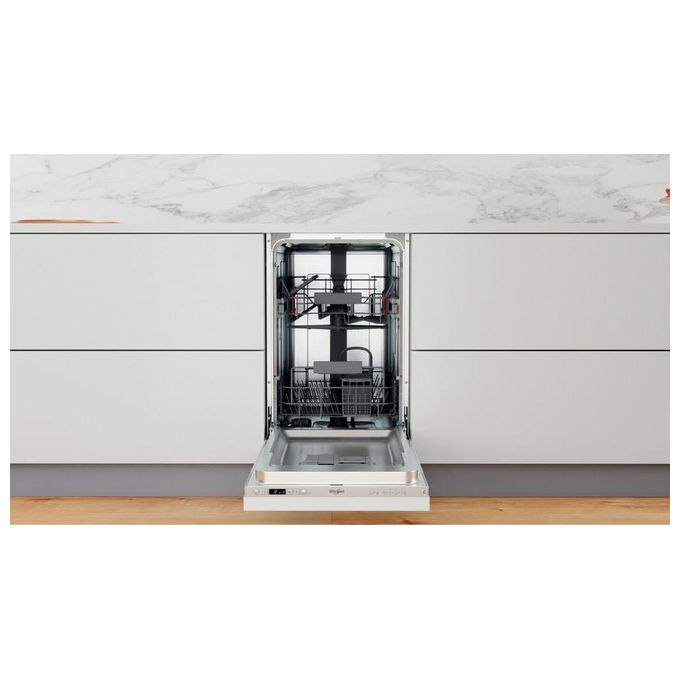 Whirlpool WSIC3M27 Lavastoviglie da Incasso 10 coperti Classe E 6° Senso AquaStop 47 dB (82x45x56 cm) colore Argento