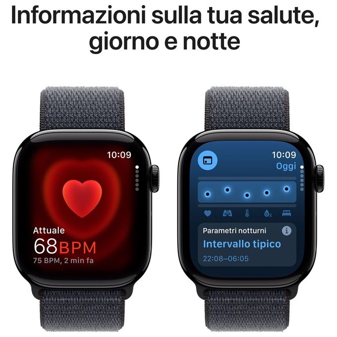 Apple MWWG3QL-A Apple Watch Serie 10 GPS 42mm Cassa in Alluminio con Sport Loop colore Nero