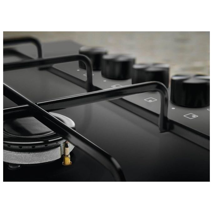 Electrolux KGS6404B Serie 300 Slim Side Piano cottura a gas 60 cm 4 Fuochi Accensione integrata Sicurgas colore Nero