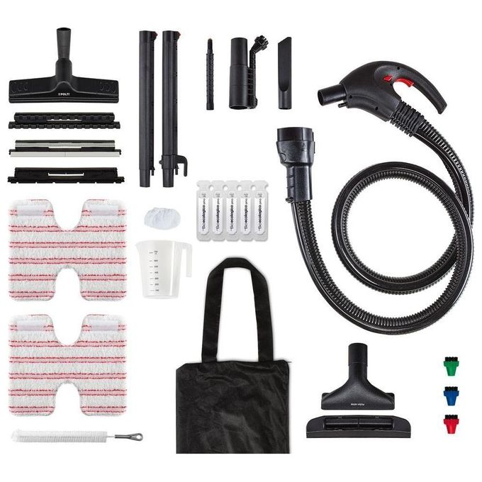 Polti PVEU0083 Vaporetto Lecoaspira FAV50 Pulitore a Vapore con Aspirapolvere con Filtro ad Acqua Capacita' 1,8 Litri Potenza 2450 W Filtro HEPA 13 Bianco-Rosso