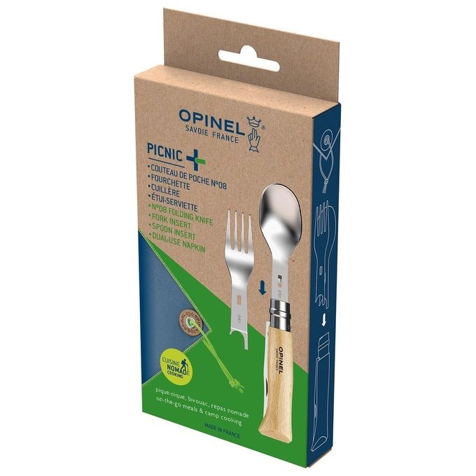 Opinel Coltello Virobloc Inox N. 8 Picnic 3 Pezzi