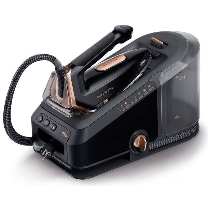 Braun IS7286BK CareStyle 7 Pro Ferro da Stiro con Caldaia 2700W 8 bar 2 L Piastra EloxalPlus FreeGlide 3D colore Nero