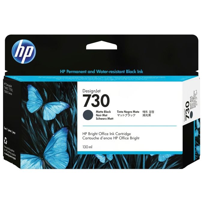 HP 730 cartuccia inchiostro originale 130 ml nero opaco DesignJet T1700, T1700 PostScript, T1700dr, T1700dr PostScript
