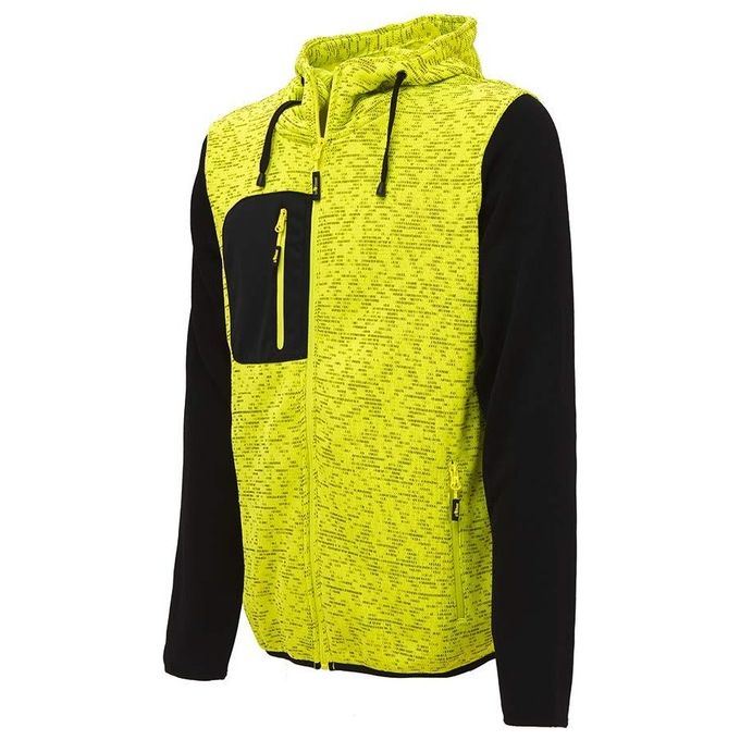 U-Power EY174YF Rainbow Felpa Full-Zip con Cappuccio 100% Poliestere 310 g-m² taglia 2XL colore Giallo Fluo
