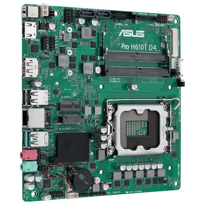 ASUS 90MB1AM0-M0EAYC Pro H610T D4-CSM Scheda madre mini ITX Intel H610 LGA 1700 DDR4 fino a 64 GB M.2 SATA HDMI DisplayPort colore Nero