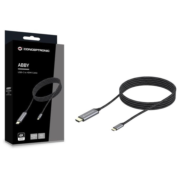 Conceptronic ABBY10G Cavo e Adattatore Video 2mt Usb Tipo-c Hdmi Grigio