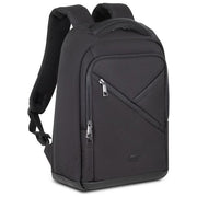 RivaCase 8126 BLACK Zaino Eco per Laptop Compatibile con 14 e Mac Air 15 Pollici in Poliestere Riciclato RPET Impermeabile con Scomparto Imbottito per Dispositivi Protezione Laterale e Inserto Antishock Colore Nero