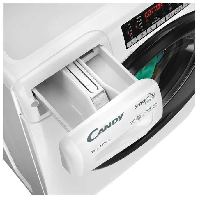 Candy CSO4136TWMB5-S - Lavatrice Libera Installazione 13 kg, Classe A, Centrifuga 1400 giri-min, Profondita' 60 cm, Inverter + Funzione Vapore + Wi-Fi Smart Pro