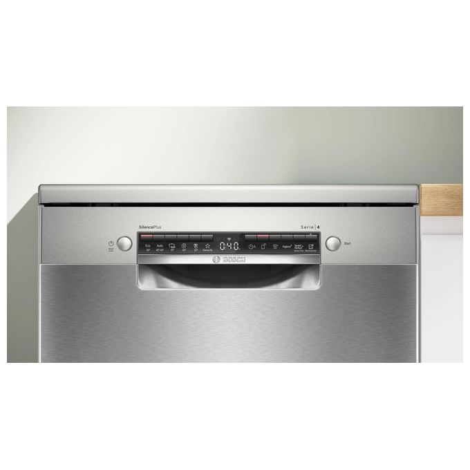 Bosch SMS4HMI09E Serie 4 Lavastoviglie Libera Installazione 14 coperti Classe C 44 dB Wi-Fi AquaStop (84.5x60x60 cm) colore Acciaio Spazzolato
