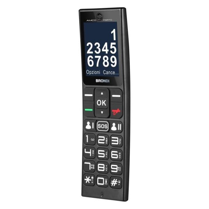 Brondi Amico Fidato Telefono Cellulare Senior Dual SIM Display 2.4'' Tasto SOS Fotocamera 1.3 MP Bluetooth colore Nero