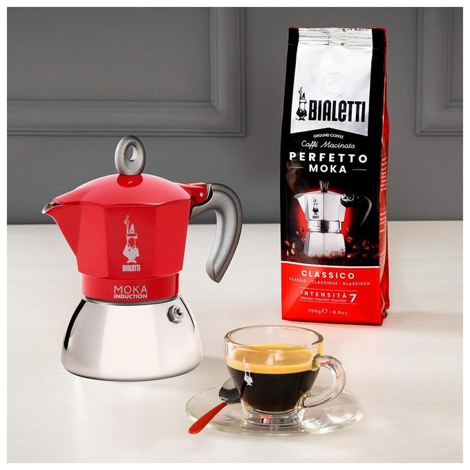 Bialetti Moka induction 2 Tazze Rosso-Argento