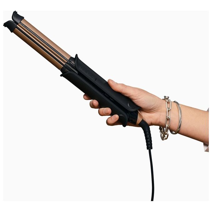Remington S6077 ONE Piastra e Arricciacapelli Multistyler 2 in 1 Ceramica Tormalina 5 Temperature 150-230°C Riscaldamento 20s colore Bronzo Grigio