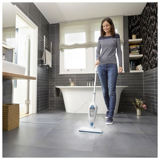 Black and Decker FSMH13E5 Lavapavimenti a Vapore Steam Mop 5 in 1 1300 W 380 ml colore Bianco Blu