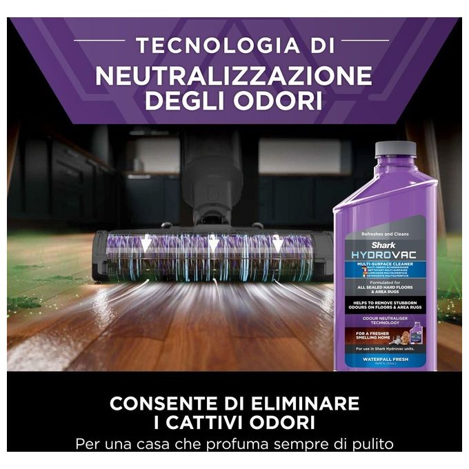 Shark WD210EU HydroVac Aspirapolvere Lavapavimenti Senza Filo Wet Dry 170W 25 min 86 dB colore Grigio