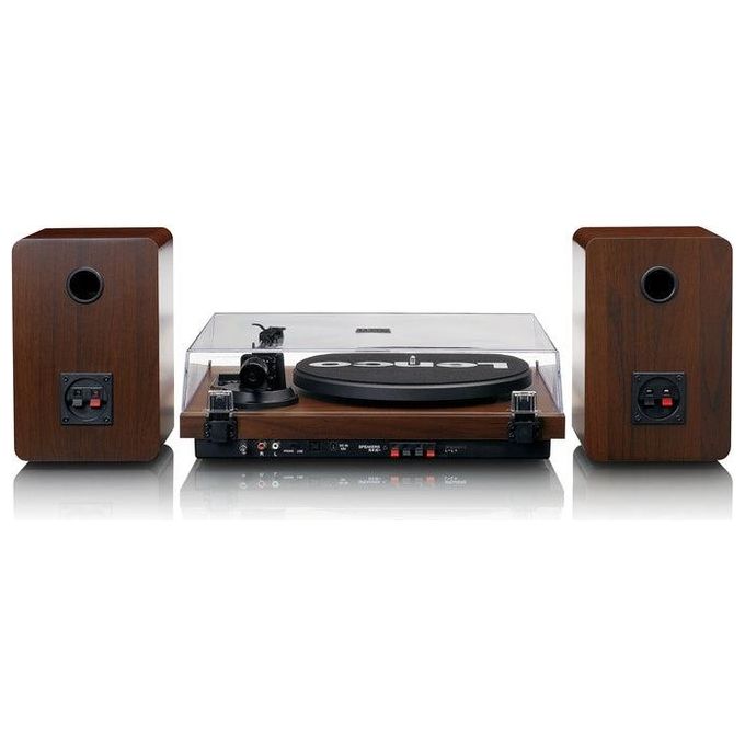 Lenco LS-600WA Giradischi a cinghia Bluetooth 5.0 amplificato 2x30W con altoparlanti colore Noce