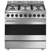 Smeg B91GMX2 Cucina 90 cm Piano Gas 6 Fuochi Forno Elettrico 115 L Classe A Vapor Clean (90x60x90 cm) colore Inox
