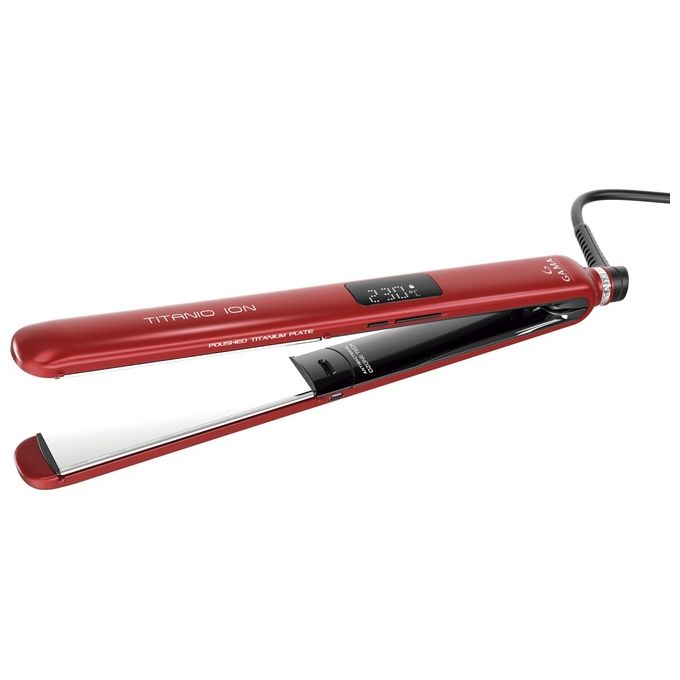 Ga.ma GI2515 Red Digital Titanio 4D Piastra per capelli Ioni e Ozono 40W temperatura 160-230°C colore Rosso