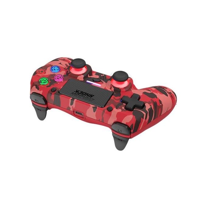 Dragonshock DSCPS4-RC Mizar Gamepad Wireless Bluetooth per PlayStation 4 Touchpad Analogico 620 mAh colore Mimetico Rosso