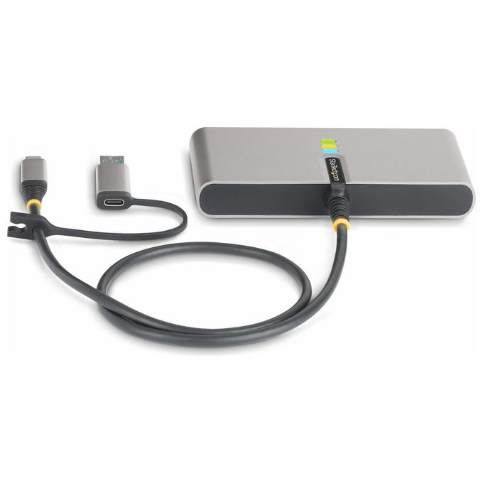 StarTech 5G2A1SGBB-USB-C-HUB Hub USB-C a 2 porte con Ethernet Gb e seriale RS232 FTDI 100W PD 2x USB-A 5Gbps colore Grigio spaziale