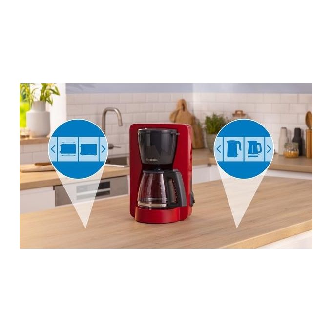 Bosch TKA2M114 Macchina da caffe' Manuale 1,25 L 15 tazze Funzione Mantieni al Caldo colore Rosso