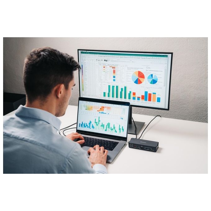 Verbatim 32171 CDS-15 Docking Station Pro USB-C 15 Porte HDMI 8K DisplayPort 1.4 Power Delivery 100W colore Nero Grigio