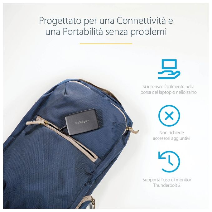 Startech adattatore thunderbolt 3 a thunderbolt - m-f - nero