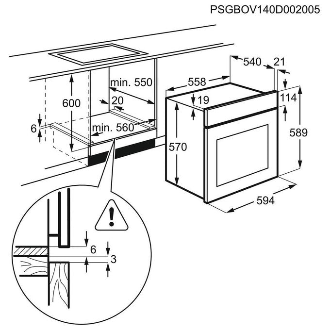Electrolux KOHHH00BX3 Forno da incasso Elettrico Ventilato 58 L Classe A Funzione Vapore (60x56x58 cm) colore Inox