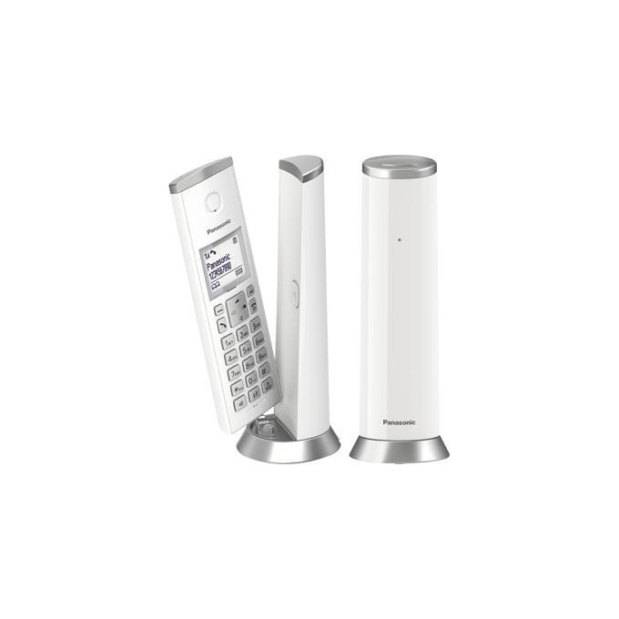 Panasonic KX-TGK210JTB Coppia Cordless Design Dect-Gap Display 1,5'' Blocco chiamate Rubrica Vivavoce Bianco