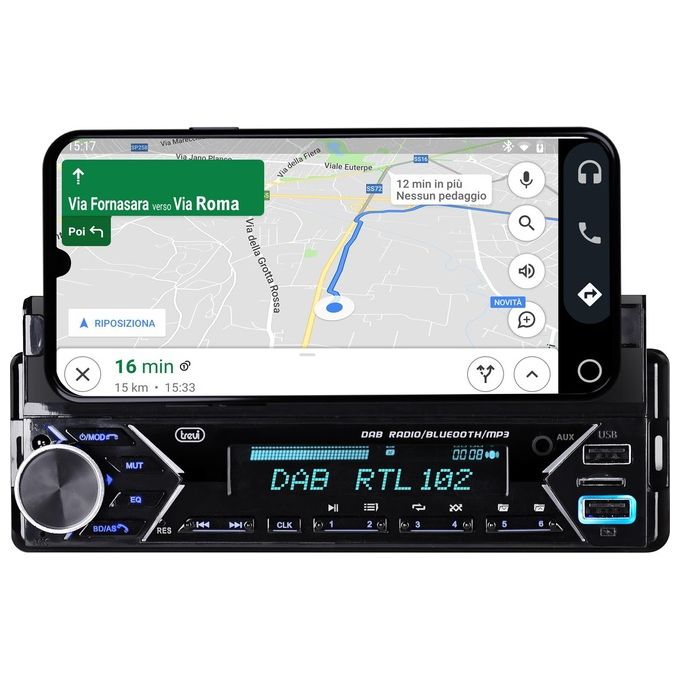 Trevi SCD 5753 DAB Autoradio 1 DIN DAB+ Bluetooth 5.0 160W USB MicroSD Display LCD colore Nero