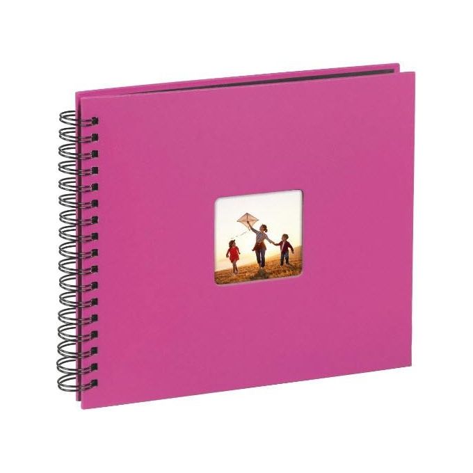 Hama Fine Art Album Fotografico e Portalistino a Spirale Rosa 36x32cm 50 Pagine Nere