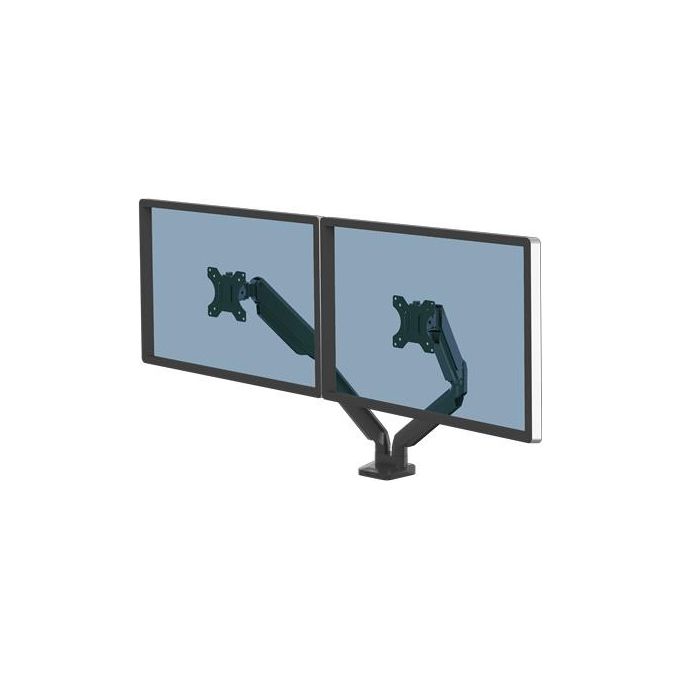 Fellowes 8042501 Platinum Series Braccio Monitor Doppio 2 porte USB 3.0 VESA 75x75 100x100 fino a 27'' 9 Kg colore Nero