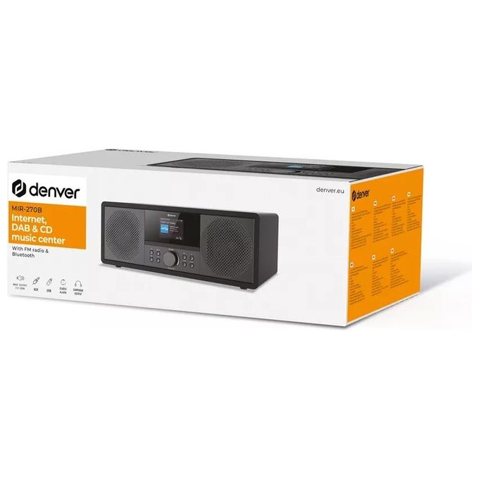 Denver MIR-270B Microsistema audio con radio Internet DAB+ FM lettore CD Bluetooth AUX USB Wi-Fi 2 x 10W RMS colore Nero