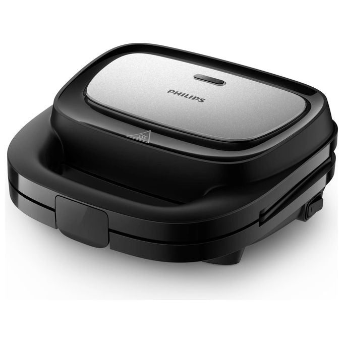 Philips HD2350-80 Serie 5000 Tostiera per Panini Sandwich e Waffle 3 Piastre Antiaderenti Removibili 750W colore Nero