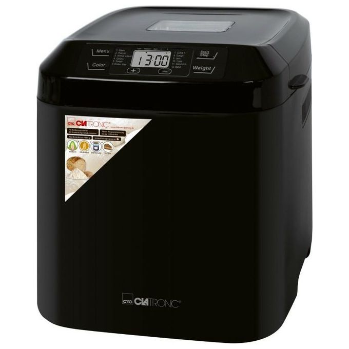 Clatronic BBA 3774 Macchina per il Pane 12 programmi 1500 g 3 L timer 13h 550 W colore Nero
