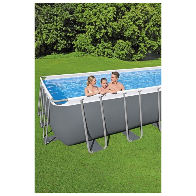 Bestway 5612B Power Steel Piscina Fuori Terra Rettangolare 640x274x132 cm 19281 L Filtro Sabbia colore Bianco
