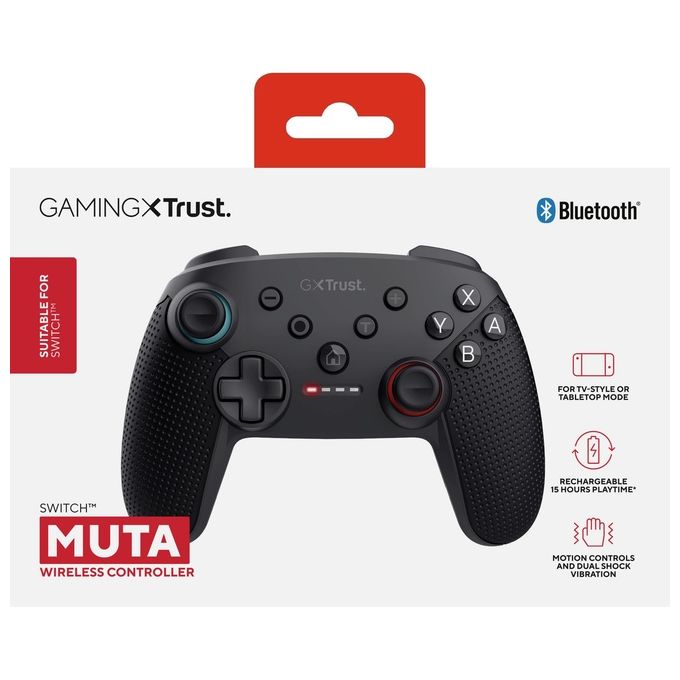 Trust GXT 1246 MUTA Gamepad Bluetooth Nintendo Switch Switch Lite Switch OLED Analogico Digitale 15 tasti 2 joystick 15h autonomia colore Nero