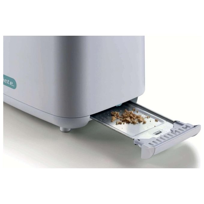 Ariete 157 Tostapane Breakfast 760W 2 Fette Pinze in Acciaio Inox 7 Livelli di Doratura Pulsante Stop Tocco Freddo Bianco