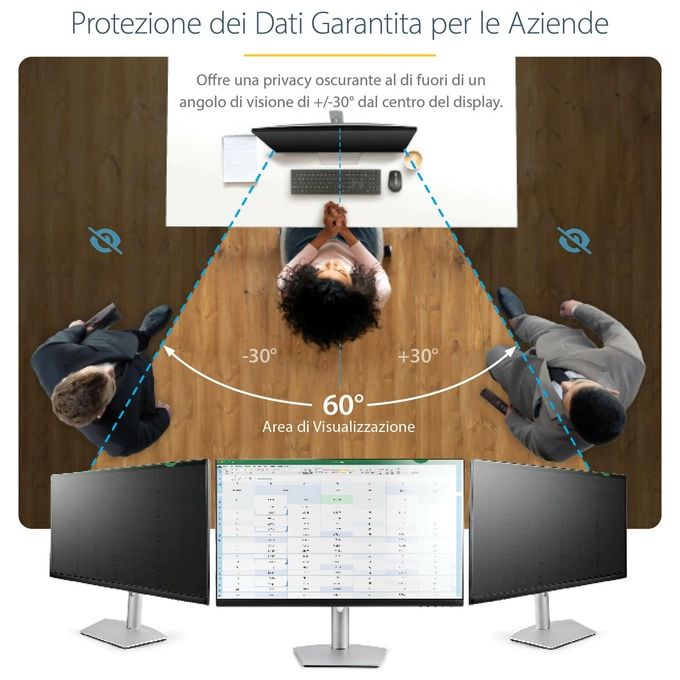 StarTech.com 23669-PRIVACY-SCREEN Filtro privacy per monitor 23.6'' 16:9 riduzione luce blu 51% trasmissione luce 60% angolo visione 30° colore Nero