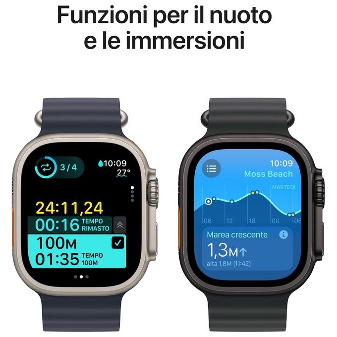 Apple MX4M3TY-A Watch Ultra 2 GPS + Cellular 49mm Cassa in Titanio con Cinturino Loop Milanese 64 GB 36 h Durata Batteria colore Titanio