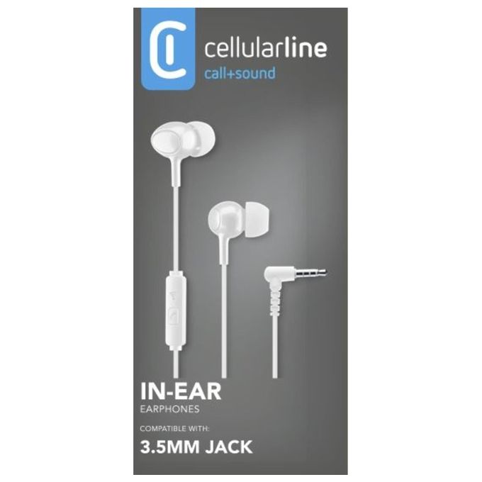 Cellular Line Voice In-Ear Auricolare con Microfono Jack 3,5mm Bianco