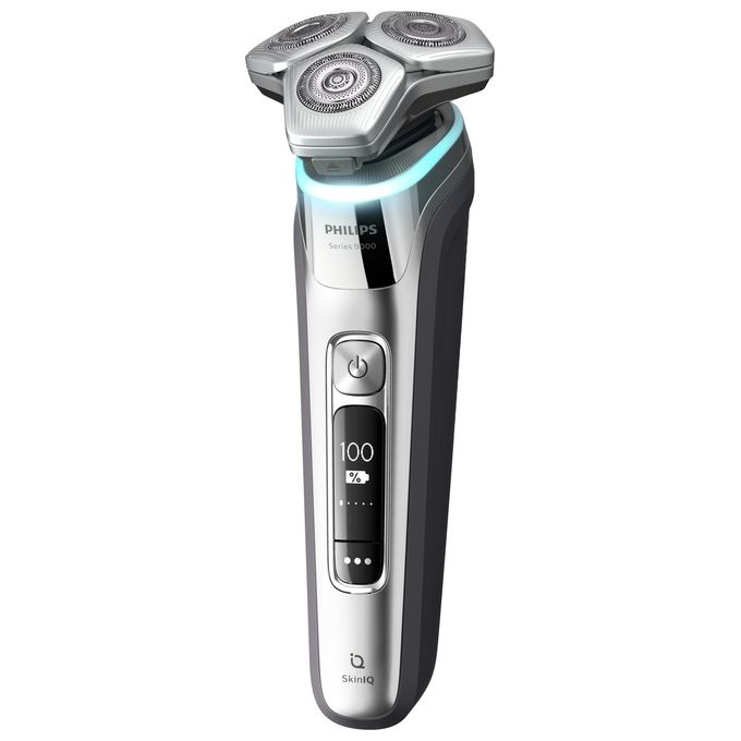 Philips S9974-35 Shaver Series 9000 Rasoio elettrico rotativo Wet and Dry 3 testine autonomia 60 min colore Cromo