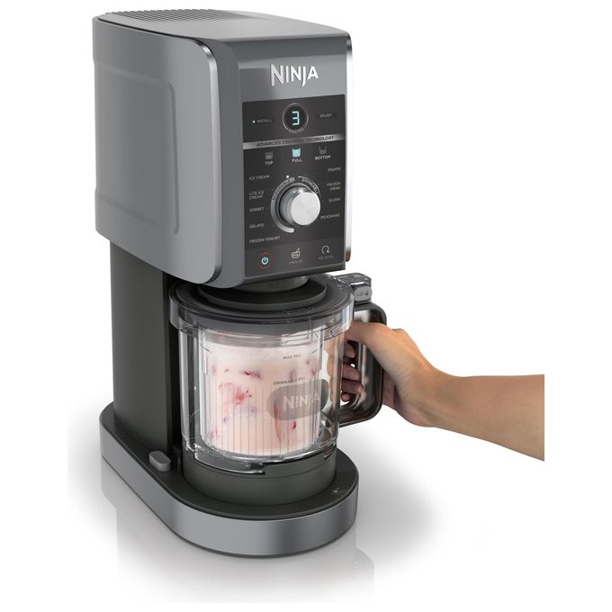 Ninja NC501EU CREAMi Deluxe Gelatiera 2,1 L 800 W 10 programmi 3 vaschette 709 ml timer digitale colore Nero Grigio
