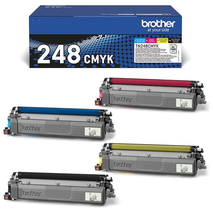 Brother TN-248CMYK Toner Originale Multipack 4 Pezzi 1000 pag cad colore Nero Ciano Magenta Giallo