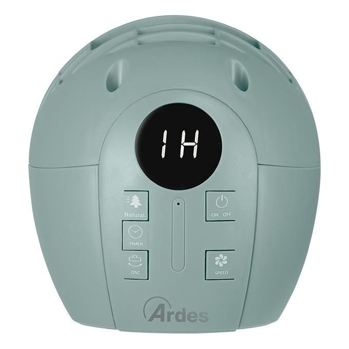 Ardes AR5T1001 Rocket Ventilatore a Torre 3 Velocita' Oscillazione Automatica Timer 9h Telecomando Display LED 40W 54dB colore Verde Salvia