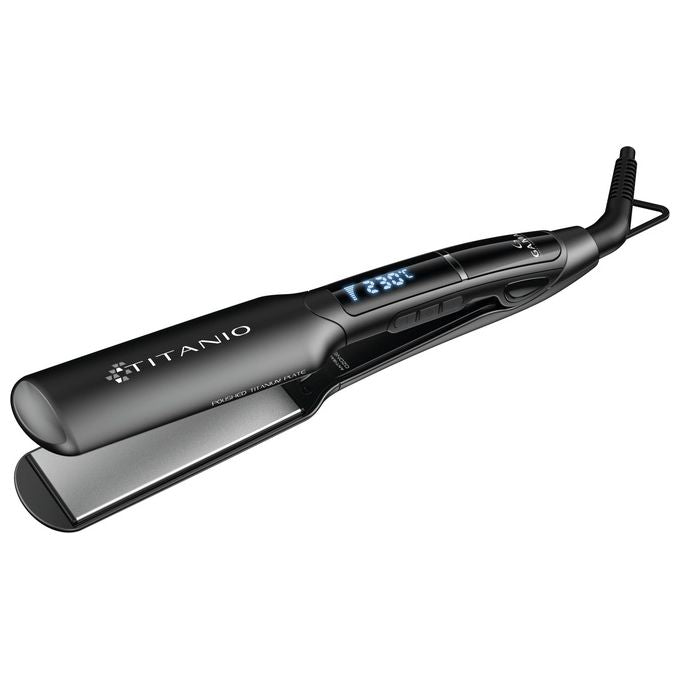 Ga.Ma GI3036 X-Wide Digital Piastra per Capelli Titanio 4D Ionic Ozone 150-230°C Display Digitale colore Nero