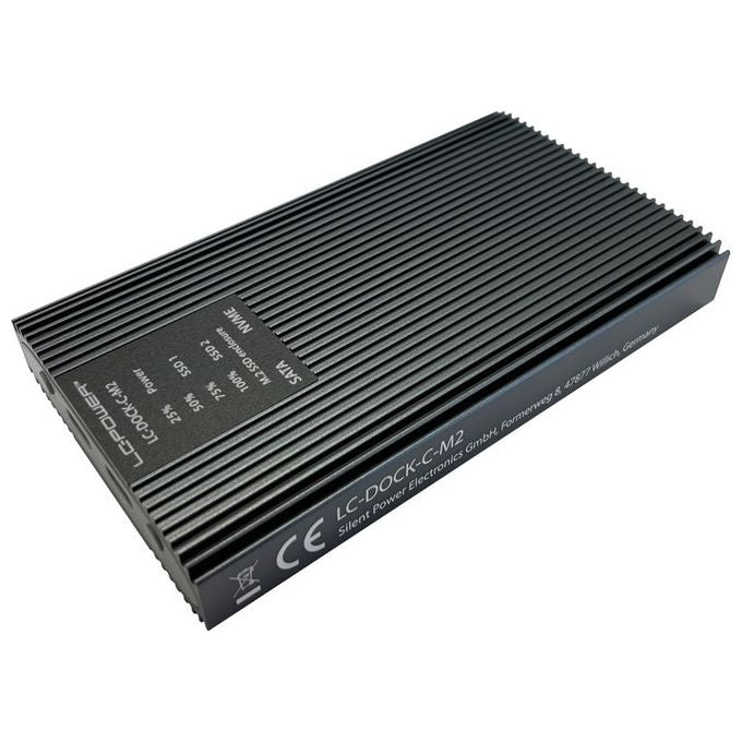 LC-Power LC-DOCK-C-M2 Stazione di Docking USB 3.2 per SSD M.2 NVMe e SATA 10 Gbps colore Grigio antracite