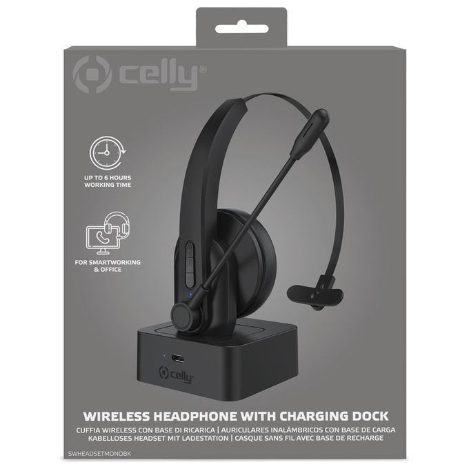 Celly SW Headset Wireless Mono Split Nero