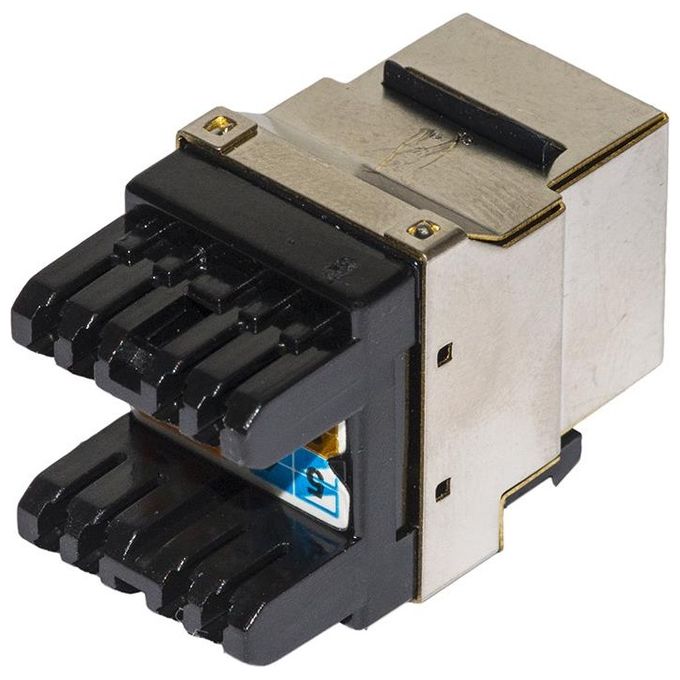 Link inserto jack schermato rj45 8 poli cat 5e 180° per reti